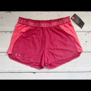 New Under Armour Womens Shorts Loose Fit Size Medium Dark Pink